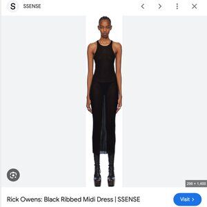 Rick Owens Sheer Ribbed Midi Dress